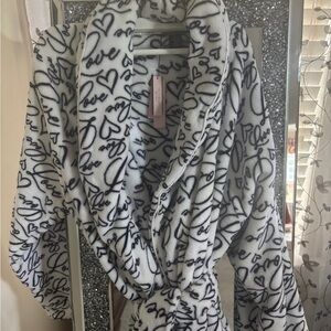 Victoria's Secret Black and White Animal Print Robe